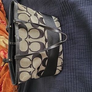 Coach signature C stripe woven Jacquard fabric. Very Good Condition
